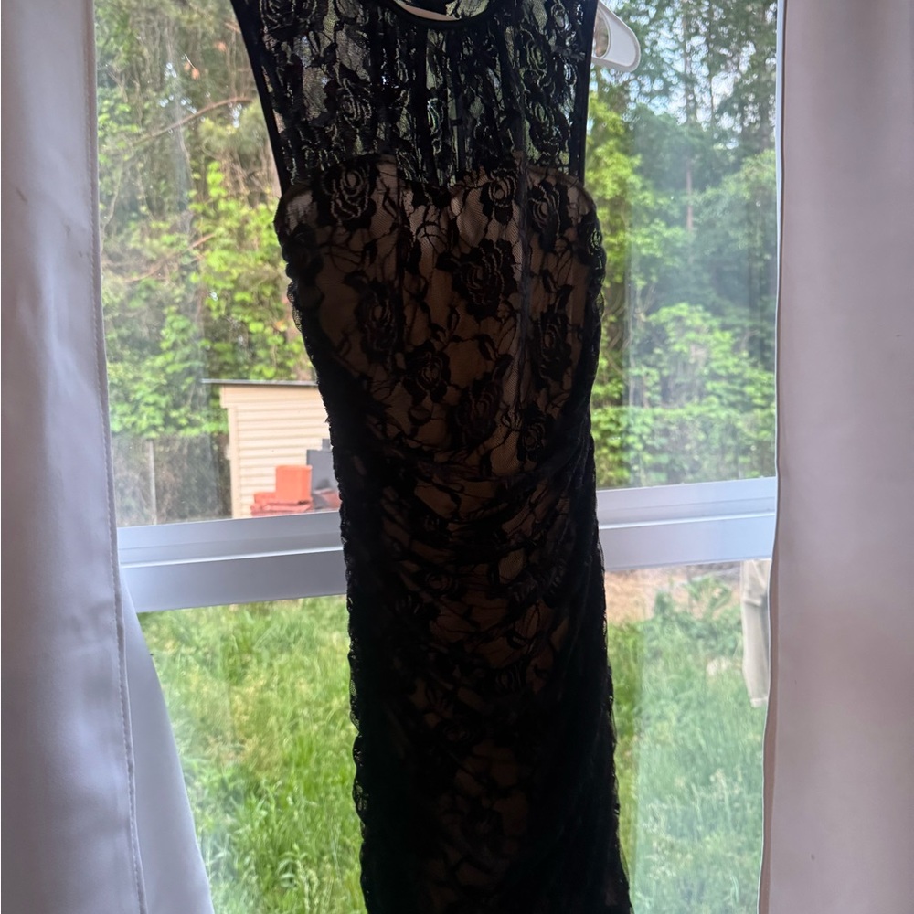 Ruby Rox Black Halter Sheath Cocktail Dress